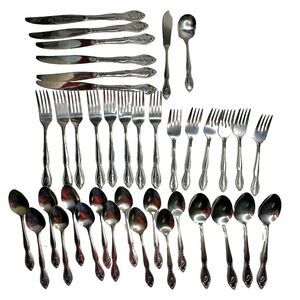 Custom Craft Engraved O Stainless Flatware Replacement 38 Pc Spoon Fork Knife
